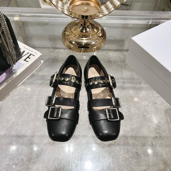 Christian Dior Pearl Rivet Mary Jane Shoes With Soft Sheepskin Lining