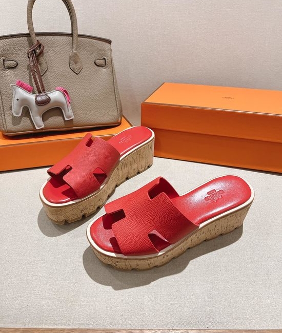 Hermes Classic Platform Sandals with Premium Leather Construction