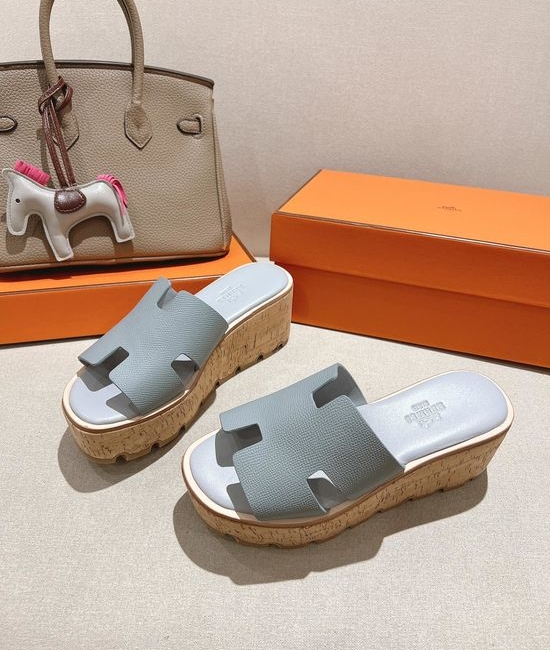 Hermes Classic Platform Sandals with Premium Leather Construction