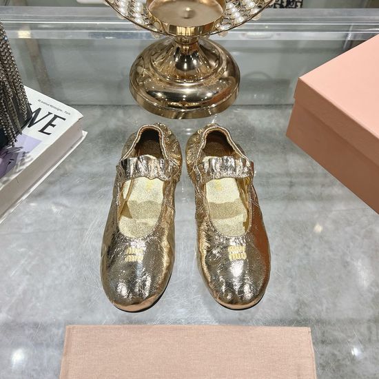 Miu Miu Stretchy Slip On Mary Jane Ballet Flat Shoes