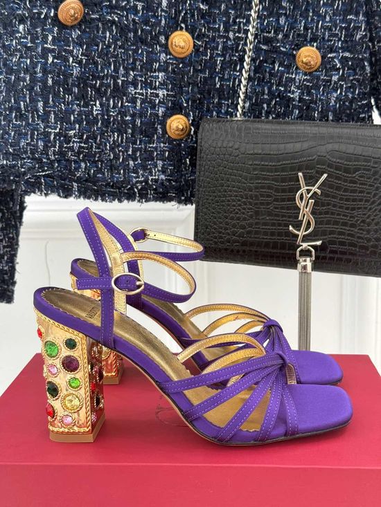 Valentino Rhinestone High Heel Sandals Elegant Summer Dress Shoes