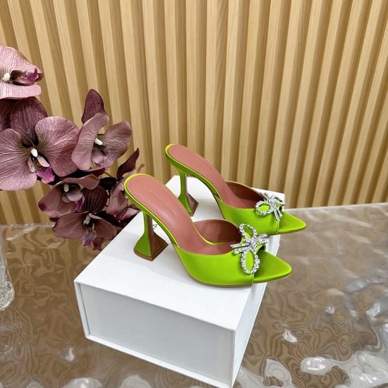 Amina Muaddi Premium Silk Upper Classic High Heel Shoes