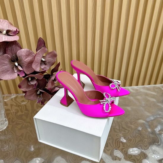 Amina Muaddi Premium Silk Upper Classic High Heel Shoes