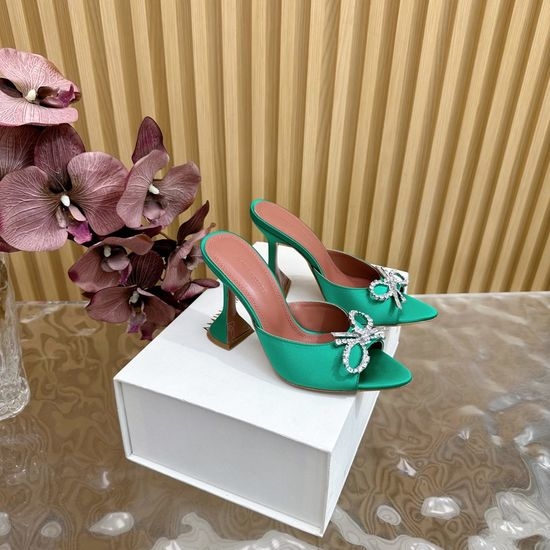 Amina Muaddi Premium Silk Upper Classic High Heel Shoes
