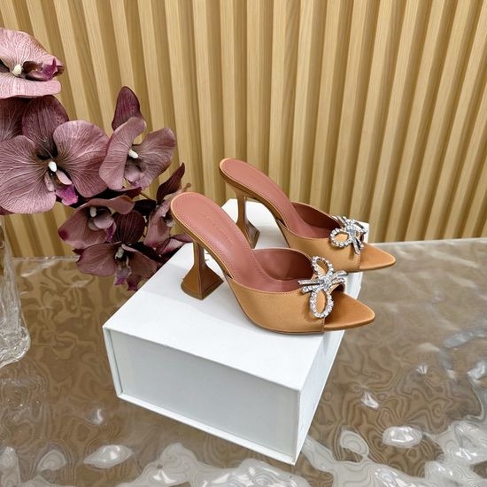 Amina Muaddi Premium Silk Upper Classic High Heel Shoes