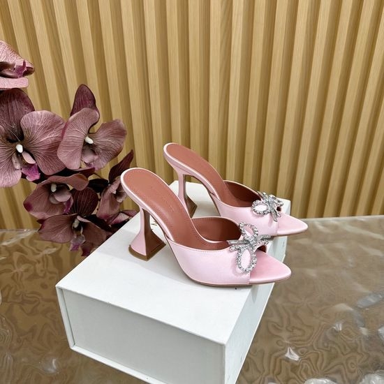 Amina Muaddi Premium Silk Upper Classic High Heel Shoes