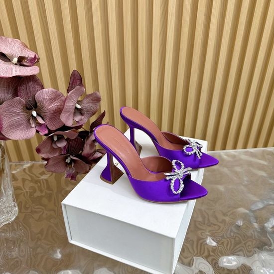 Amina Muaddi Premium Silk Upper Classic High Heel Shoes