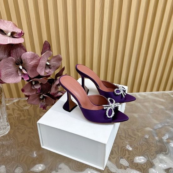 Amina Muaddi Premium Silk Upper Classic High Heel Shoes