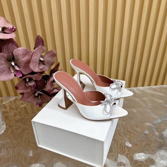Amina Muaddi Premium Silk Upper Classic High Heel Shoes