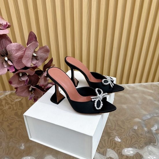 Amina Muaddi Premium Silk Upper Classic High Heel Shoes