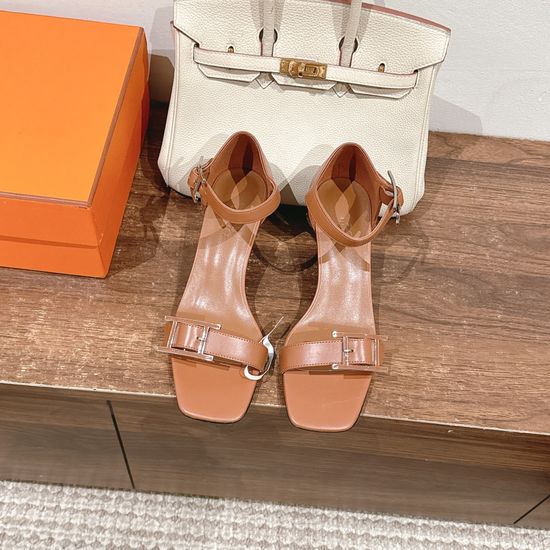 Hermes Comfortable Low-heel Sandals Minimalist Design Durable Daily Footwear