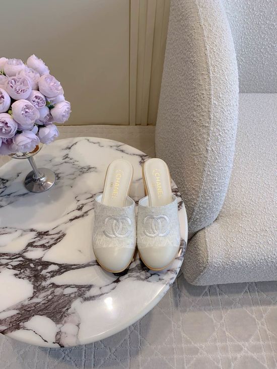 Chanel Comfortable Quilted Platform Wedge Slides