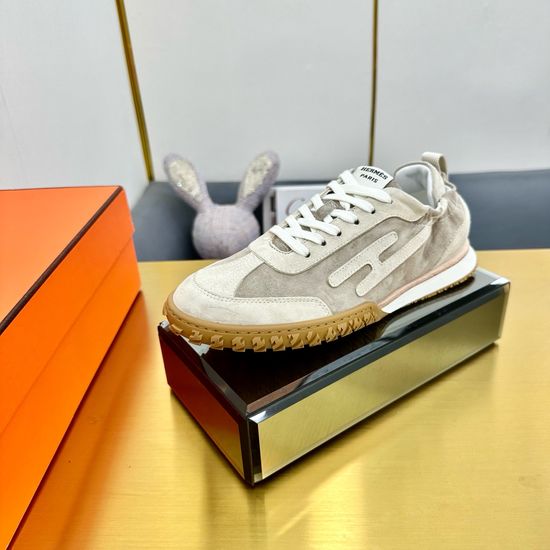 Hermes Comfortable Breathable Premium Leather Casual Sneakers