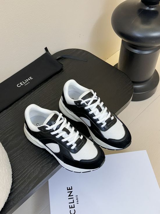 Celine Comfortable Suede Platform Sneakers With Embossed Logo