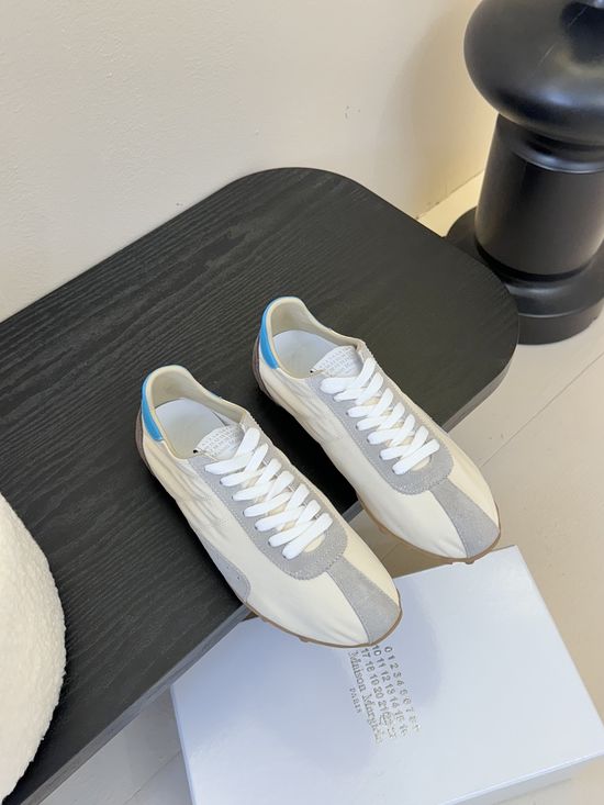 Maison Margiela Vintage Distressed Suede Nylon Casual Walking Sneakers