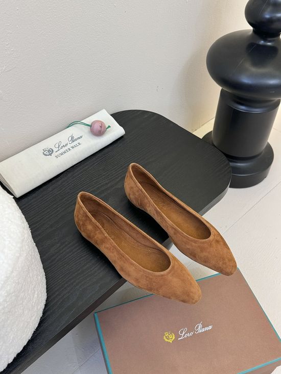 Loro Piana Classic Minimalist Suede Leather Comfortable Flats Shoes