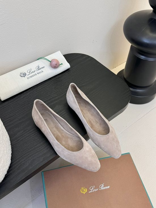 Loro Piana Classic Minimalist Suede Leather Comfortable Flats Shoes