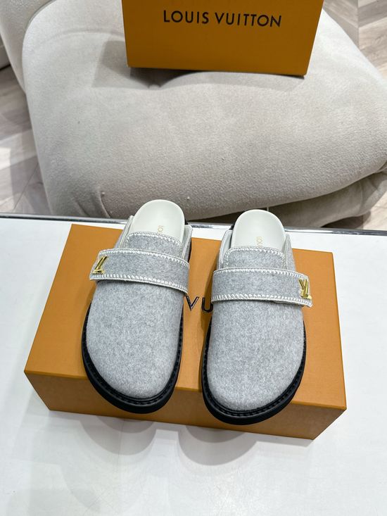 Louis Vuitton Lined Warm Mule Slippers Non Slip Indoor Outdoor Shoes