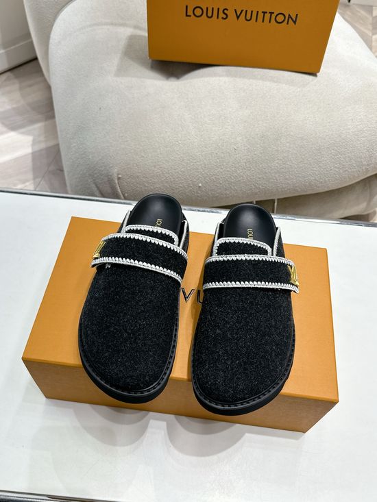 Louis Vuitton Lined Warm Mule Slippers Non Slip Indoor Outdoor Shoes