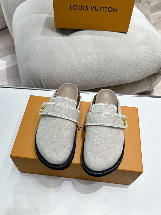 Louis Vuitton Lined Warm Mule Slippers Non Slip Indoor Outdoor Shoes