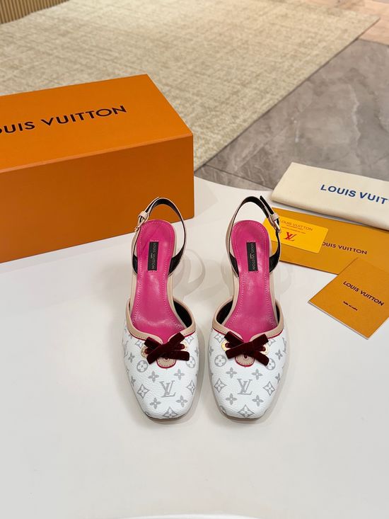 Louis Vuitton Mid Heel Leather Sandals Premium Soft Lining Durable Leather Sole