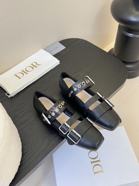 Christian Dior Classic Logo Buckle Leather Loafer Casual Shoes
