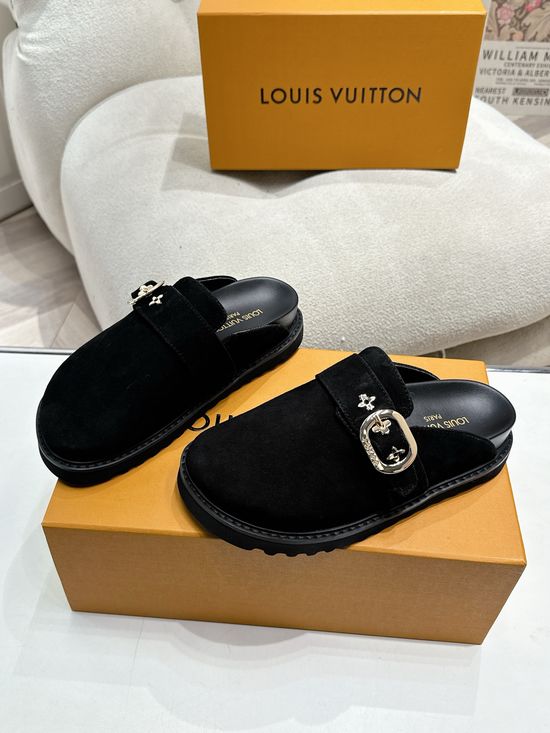 Louis Vuitton Lined Warm Mule Slippers Non Slip Indoor Outdoor Shoes