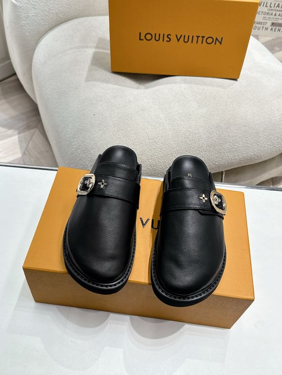Louis Vuitton Lined Warm Mule Slippers Non Slip Indoor Outdoor Shoes