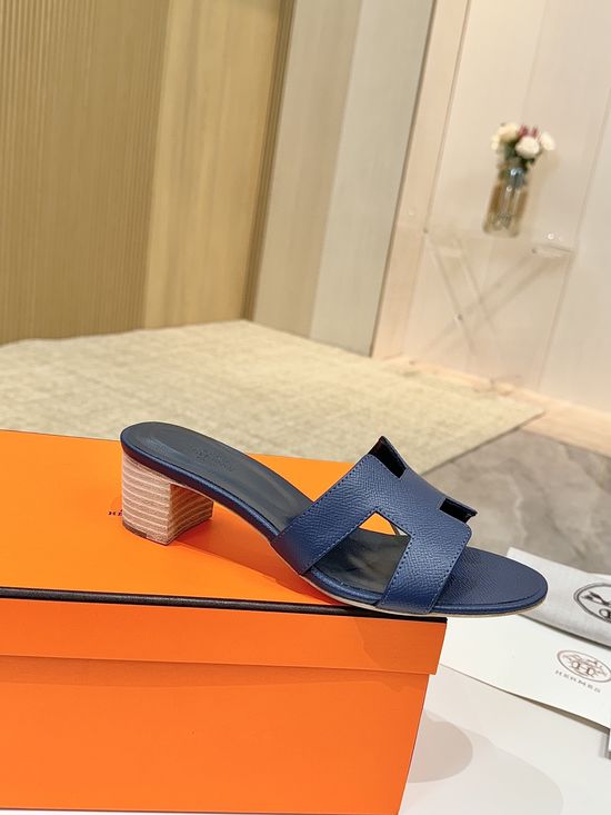 Hermes Low Heel Premium Leather Shoes with Leather Sole