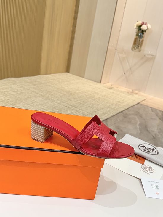 Hermes Low Heel Premium Leather Shoes with Leather Sole