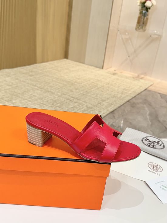 Hermes Low Heel Premium Leather Shoes with Leather Sole