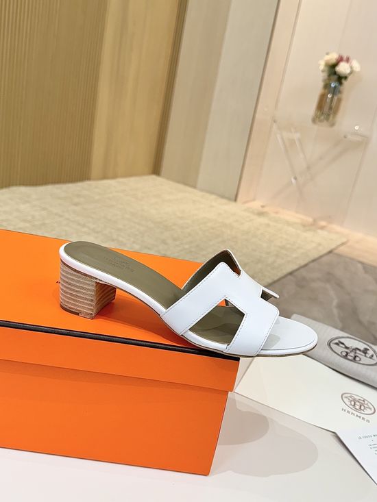 Hermes Low Heel Premium Leather Shoes with Leather Sole