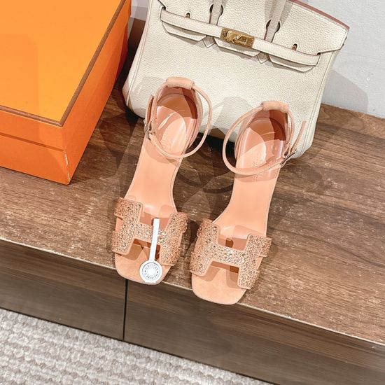 Hermes Elegant High-heeled Sandals with H Toe Design