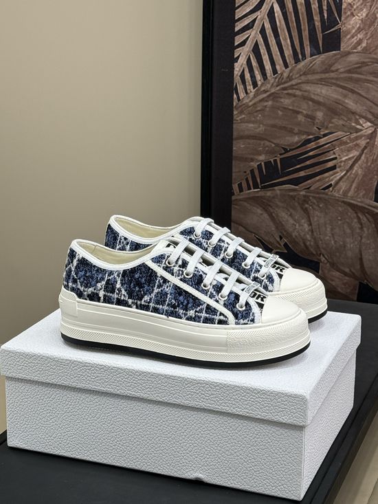 Christian Dior Comfortable Thick Sole Casual Shoes with Exquisite Embroidery