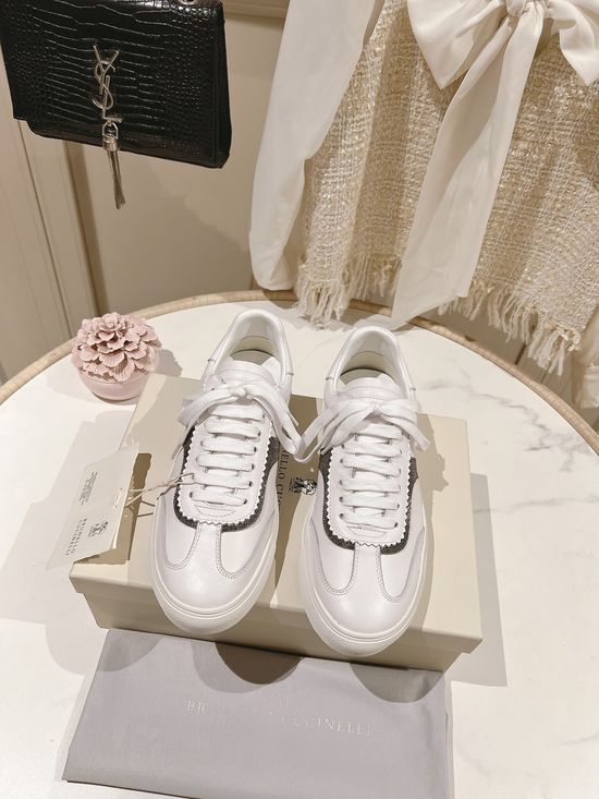 Brunello Cucinelli Classic Beaded Casual Sneakers Premium Comfort Low Key Design