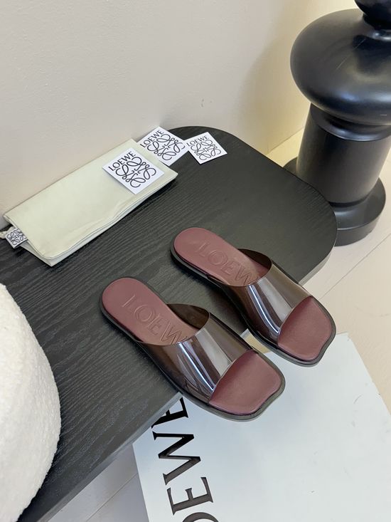 Loewe Slip On Cross Strap Open Toe Comfort Summer Slides