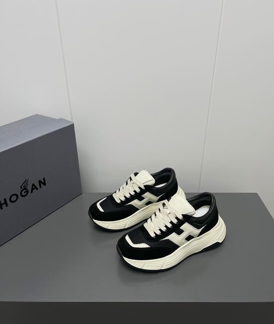 Hogan Color Block Thick Sole Comfort Casual Sneakers