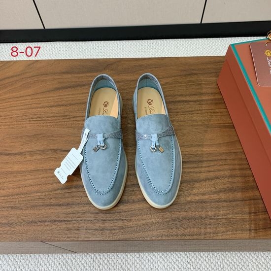 Loro Piana Suede Loafers Hand-Stitched Leather Sole Lined Shoes