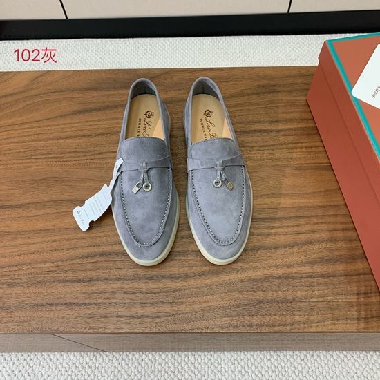 Loro Piana Suede Loafers Hand-Stitched Leather Sole Lined Shoes