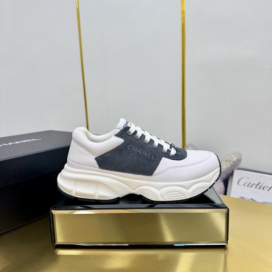 Chanel Embroidered Leather Casual Versatile Comfortable Sports Sneakers