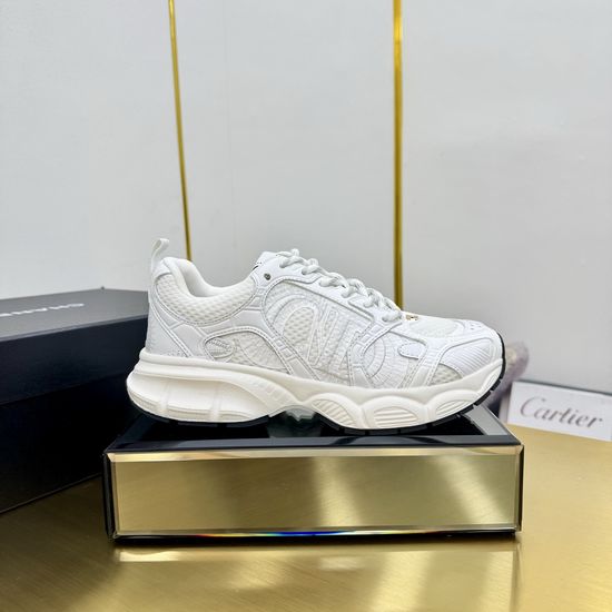 Chanel Embroidered Leather Casual Versatile Comfortable Sports Sneakers