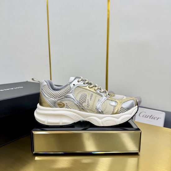 Chanel Embroidered Leather Casual Versatile Comfortable Sports Sneakers