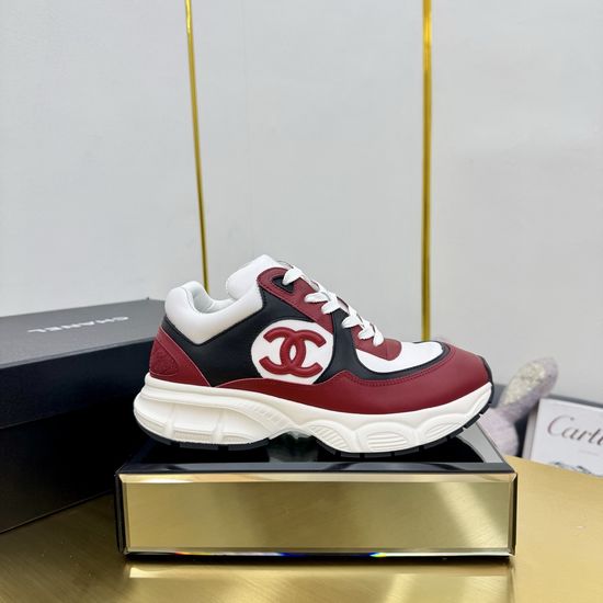 Chanel Embroidered Leather Casual Versatile Comfortable Sports Sneakers