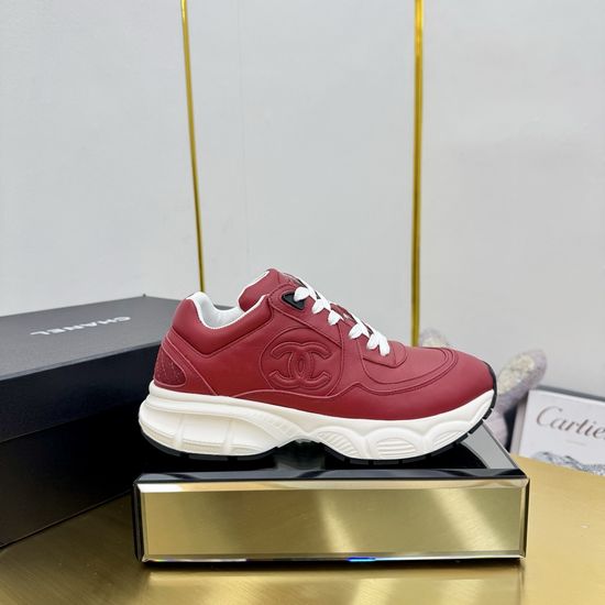 Chanel Embroidered Leather Casual Versatile Comfortable Sports Sneakers