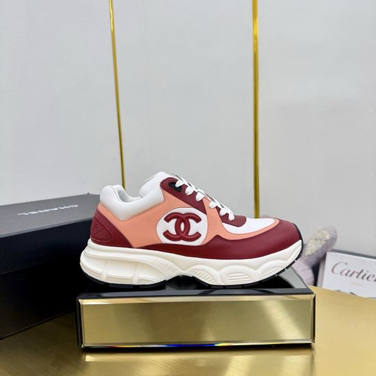 Chanel Embroidered Leather Casual Versatile Comfortable Sports Sneakers
