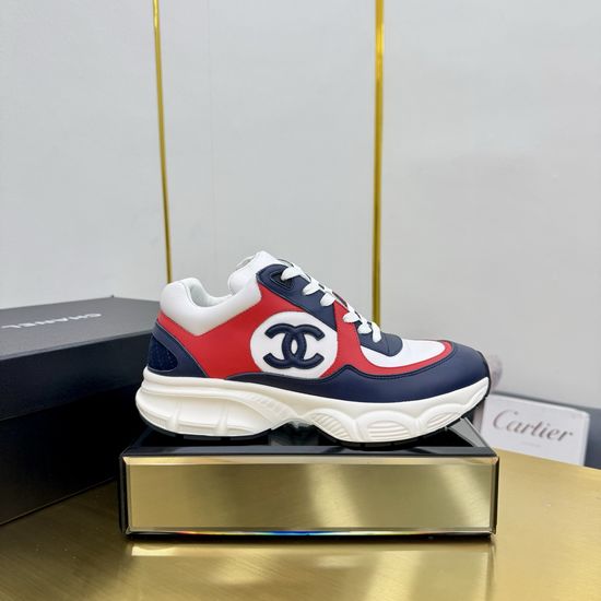 Chanel Embroidered Leather Casual Versatile Comfortable Sports Sneakers