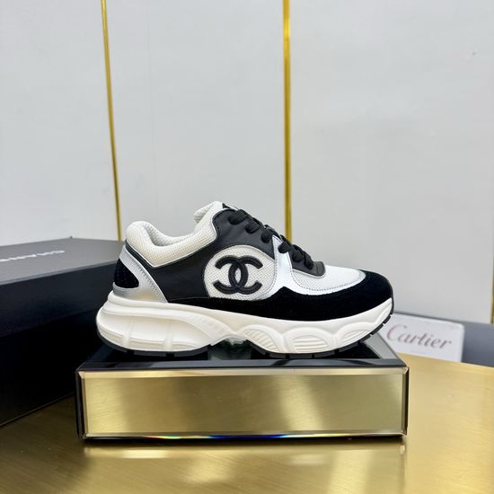 Chanel Embroidered Leather Casual Versatile Comfortable Sports Sneakers