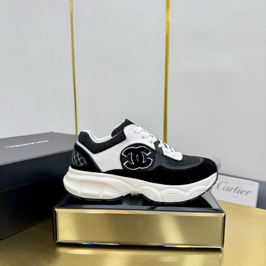Chanel Embroidered Leather Casual Versatile Comfortable Sports Sneakers