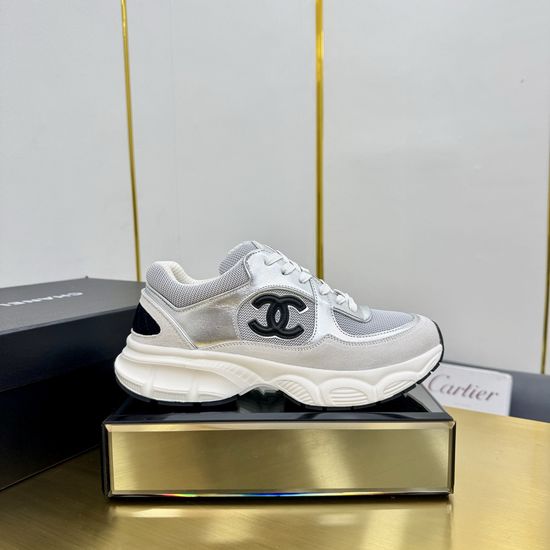 Chanel Embroidered Leather Casual Versatile Comfortable Sports Sneakers