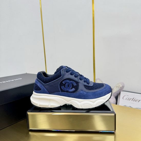 Chanel Embroidered Leather Casual Versatile Comfortable Sports Sneakers